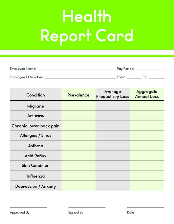 free health report card template1