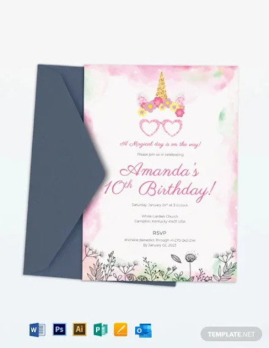 14+ Girl Birthday Invitation Designs & Templates   DOC, PSD, AI, ID