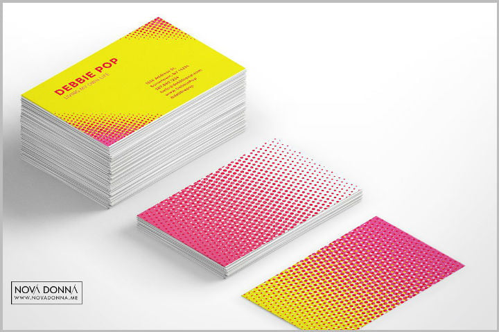 halftone watercolor business card template