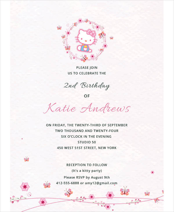 12 Kitty Birthday Invitation Designs Templates Psd Ai Word