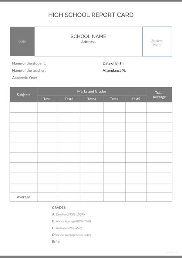 report card pdf download