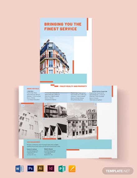 house realtor bi fold brochure template