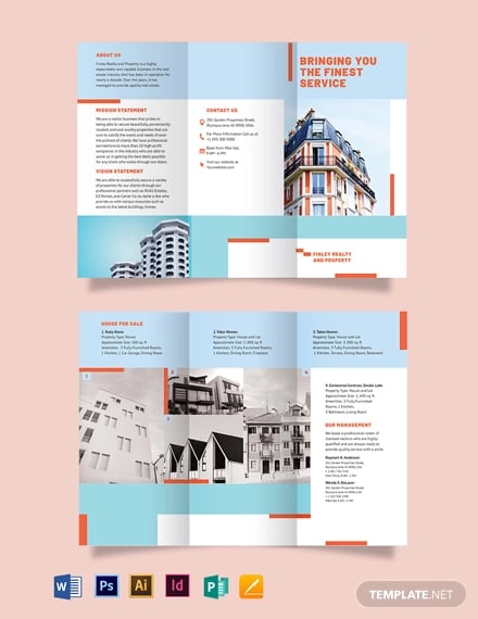 house realtor tri fold brochure template