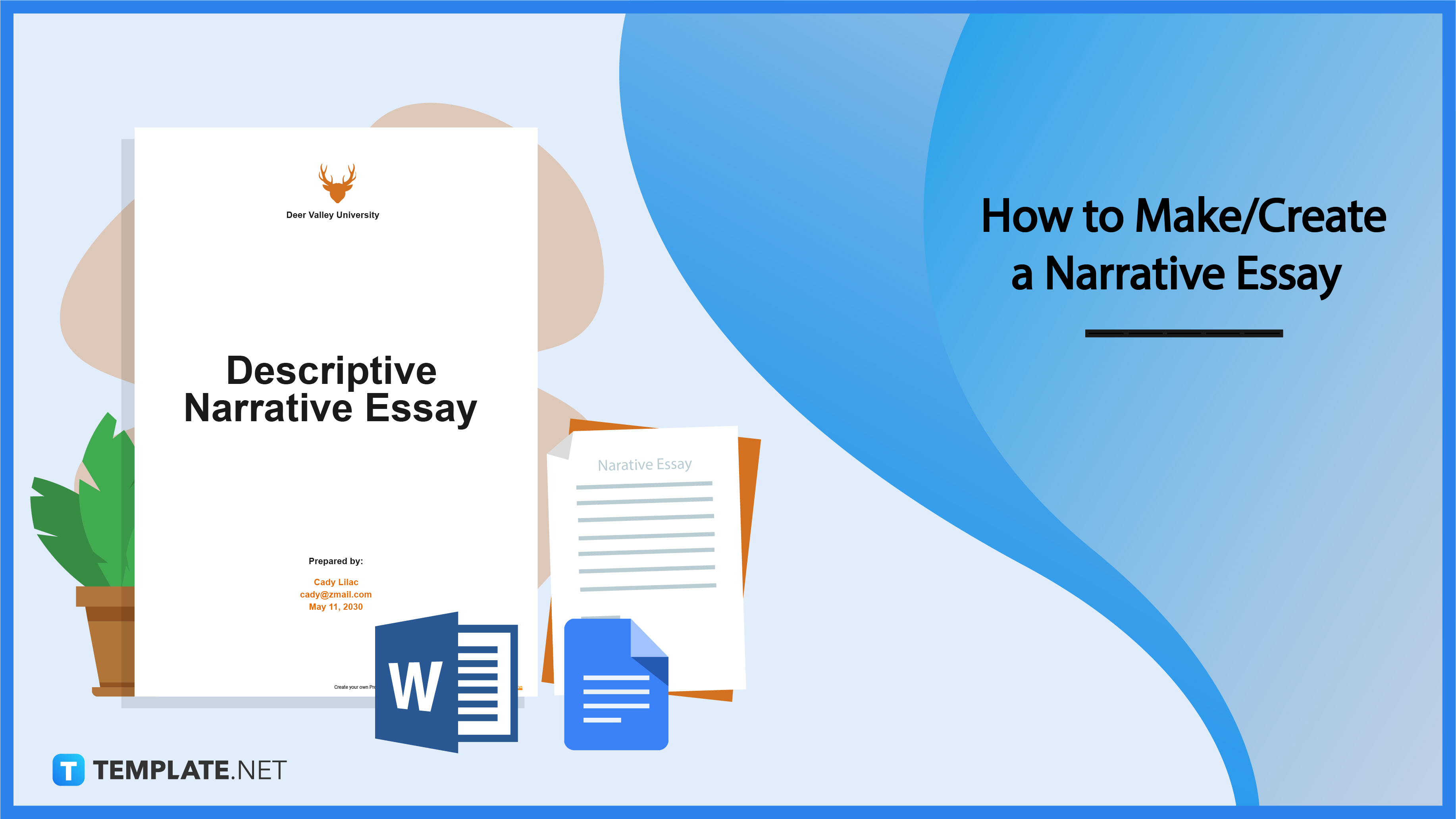 narrative writing essay template pdf