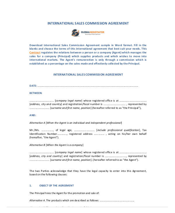 10+ Sales Commission Agreement Templates - PDF, DOC