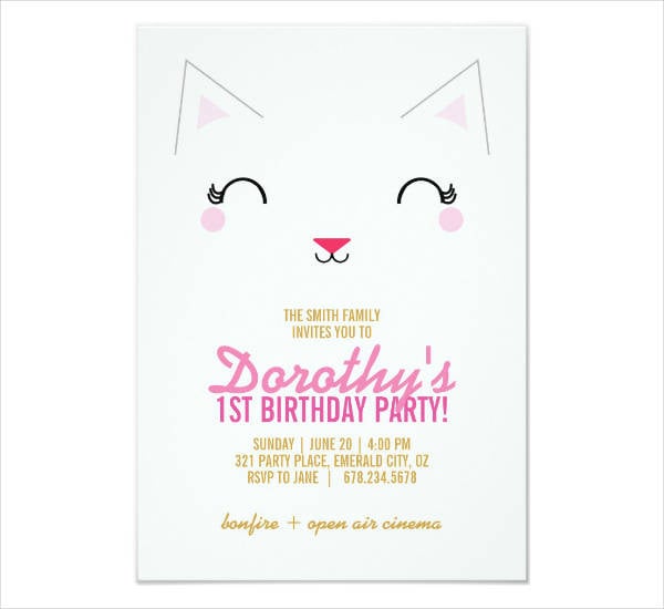 Eighth Birthday Party INSTANT DOWNLOAD Birthday Invite Cat 8th Birthday Invitation Printable Kids Animal Kitty Birthday Invitation Z74