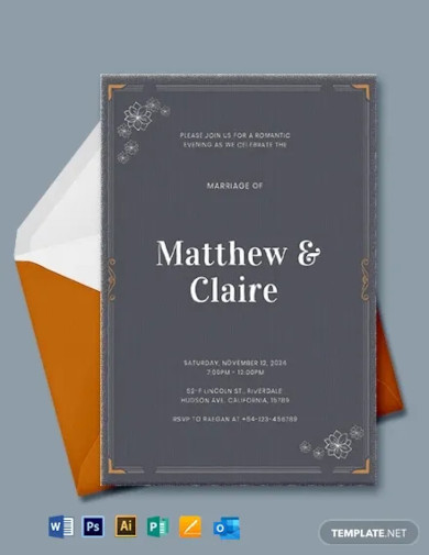 letterpress wedding invitation template1