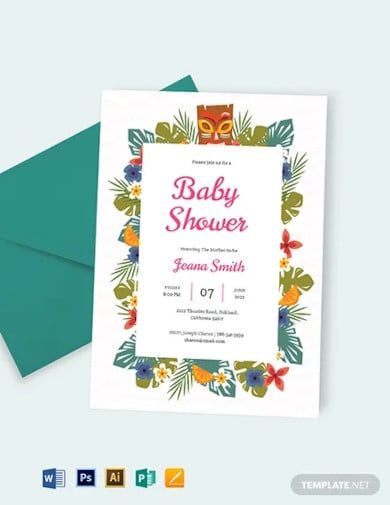 luau baby shower invitation template