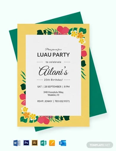 luau party invitation template