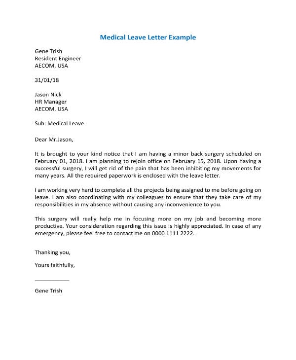 Medical Leave Letter Sample from images.template.net