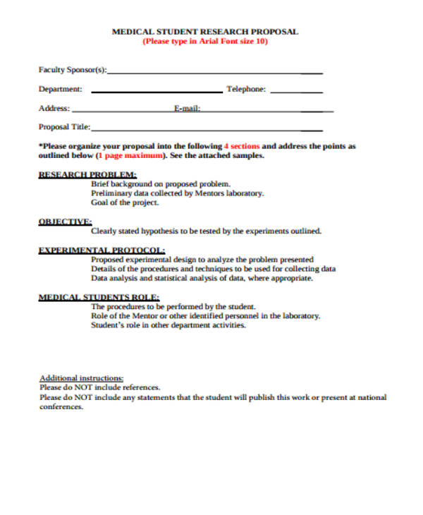 medical student research proposal template