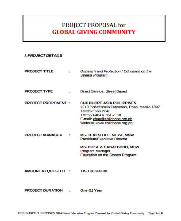 13+ NGO Project Proposal Templates PDF, DOC