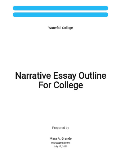 narrative essay outline for college template