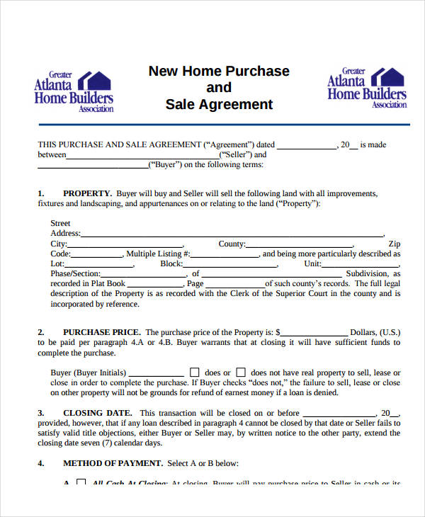 8+ Home Purchase Agreement Templates - Free & Premium ...