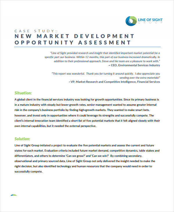 new market development opportunity assessment