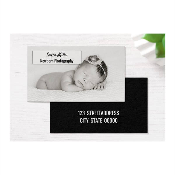 newborn photographer business card