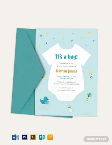 oneside baby shower invitation template