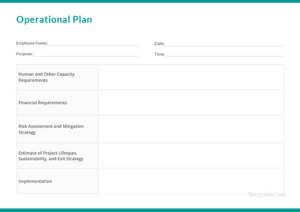 sample operational plan in business plan pdf