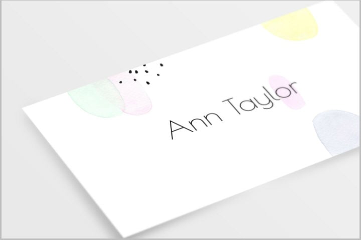 pastel watercolor business card template