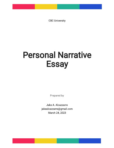 personal narrative essay template