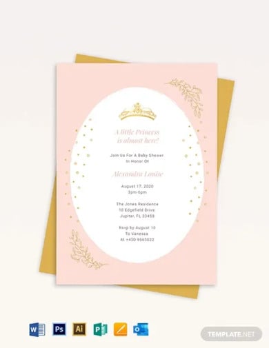 princess baby shower invitation template