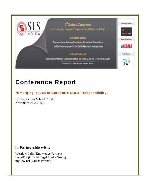16  Conference Report Templates PDF Docs Word
