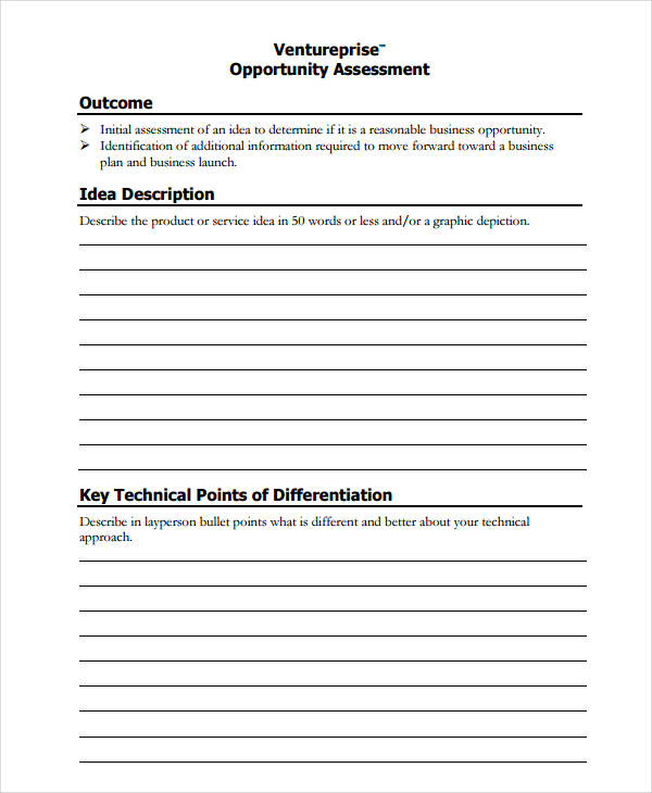 printable market pportunity assessment