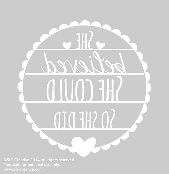 printable she believed free paper cut template