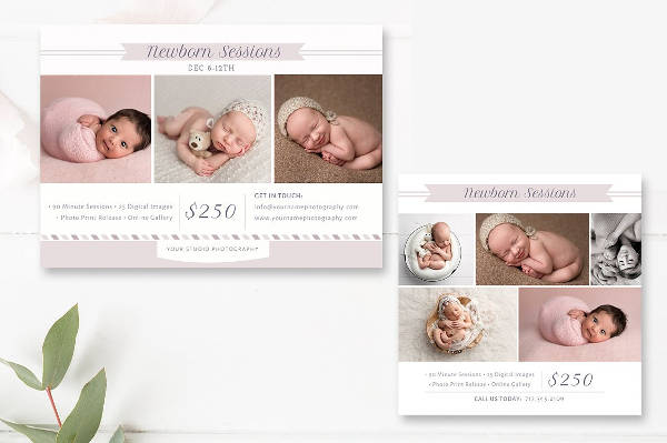 professional newborn photographer business card