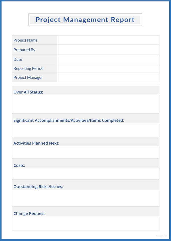 project management report template