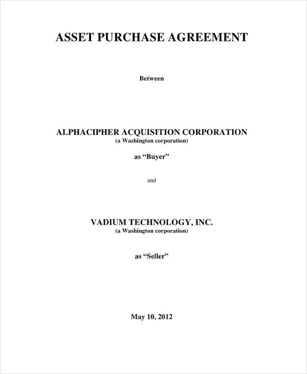 7  Asset Transfer Agreement Templates PDF