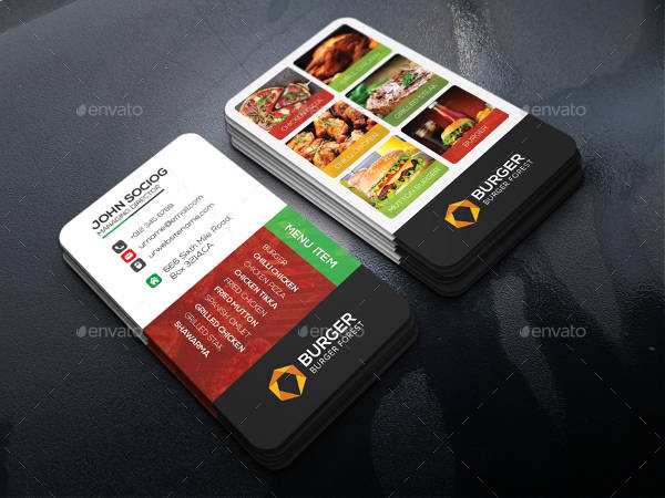 restaurant food business card