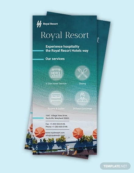royal resort rack card template