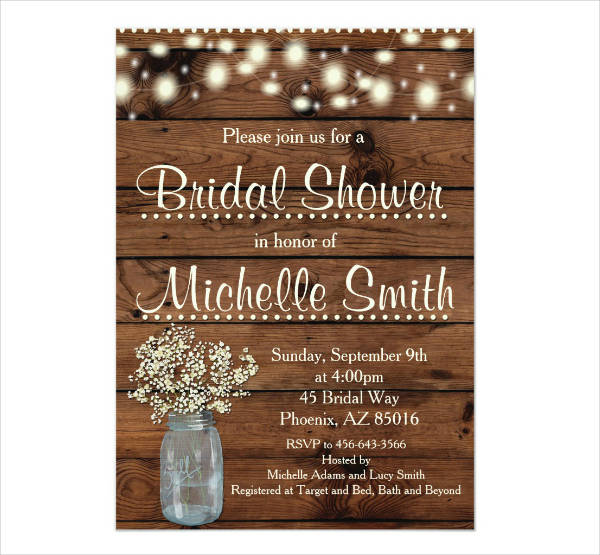 8+ Rustic Bridal Shower Invitation Card Designs & Templates PSD, AI