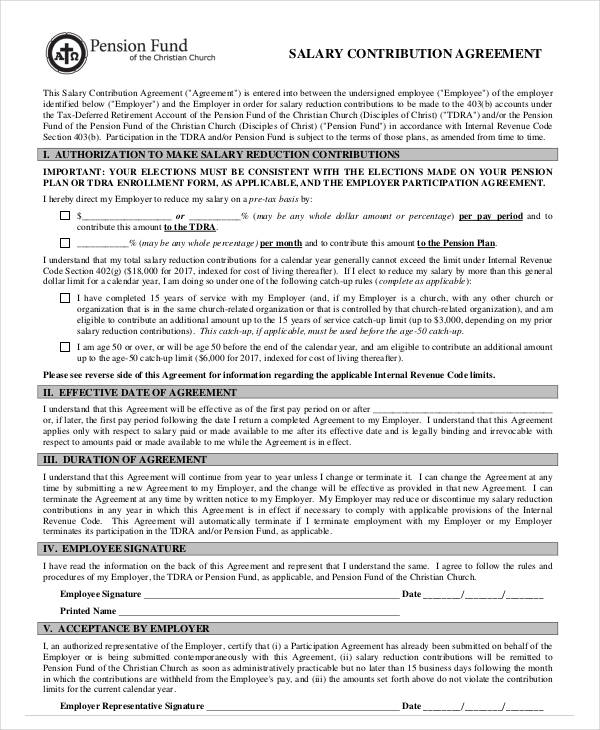 salary contribution agreement