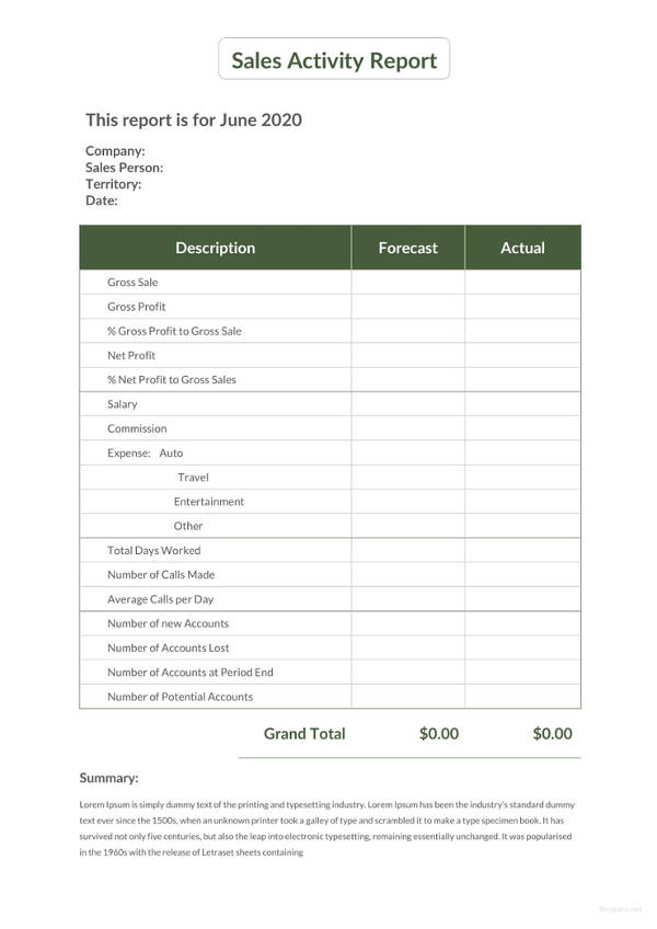 23 Activity Report Templates Free Word PDF Format Download