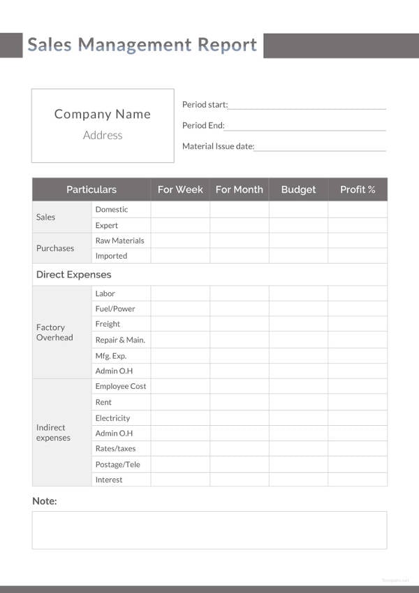 Free Management Report Template Word Printable Templates