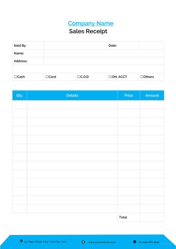 sales receipt template