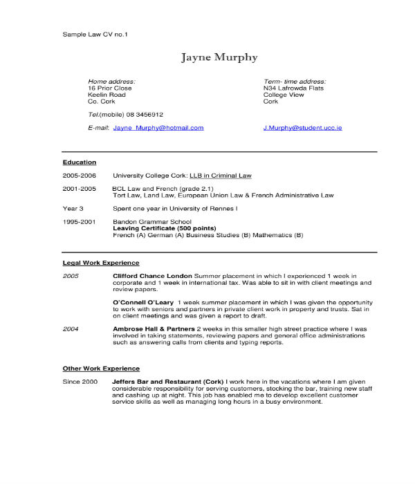 13+ Lawyer CV Sample PDF Templates