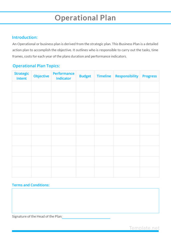 Operational Plan Template Ppt