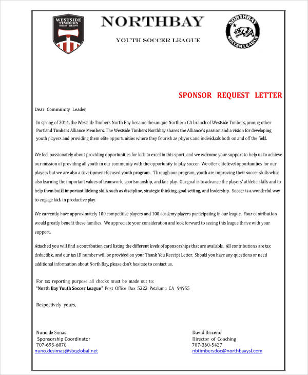 sample sponsor request letter