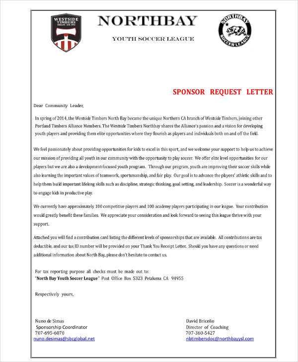 Sponsor Solicitation Letter Sample