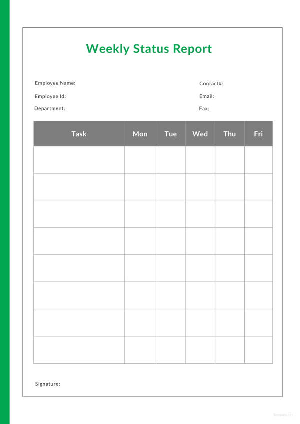 Daily Status Report Template Xls