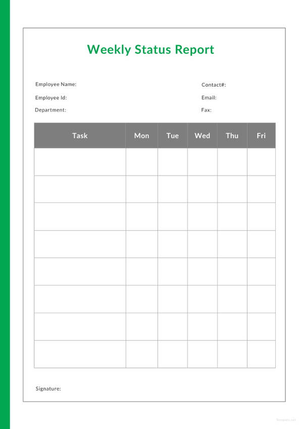 Daily Status Report Template Excel