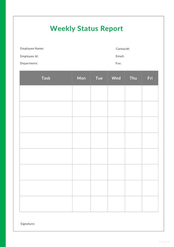 weekly report template word