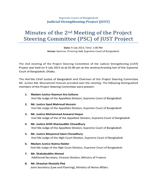 second project meeting minutes