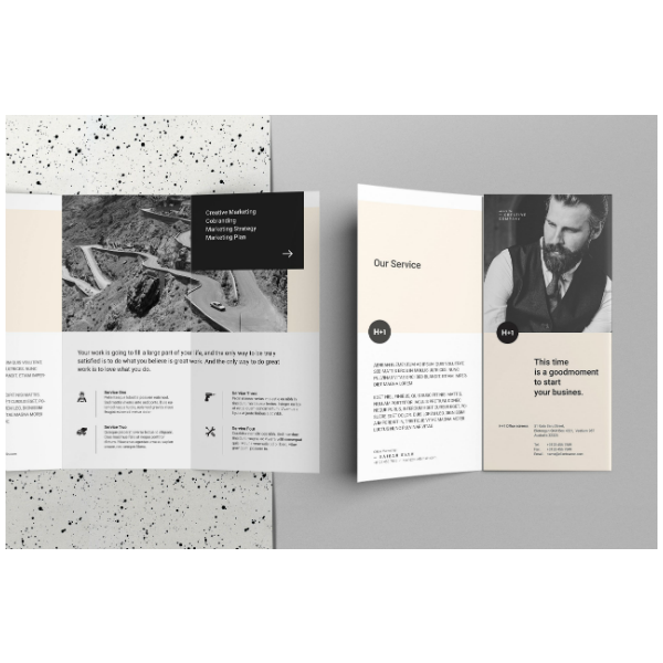 service business trifold brochure