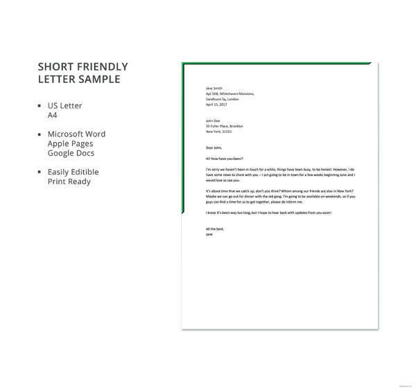 49+ Friendly Letter Templates - PDF, DOC | Free & Premium Templates