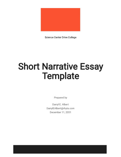 short narrative essay template