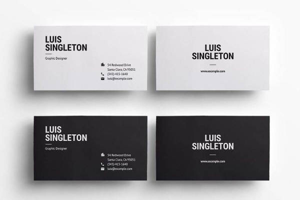 simple clean and minimal business card